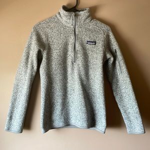 Patagonia better sweater 1/4 zip in birch white x small